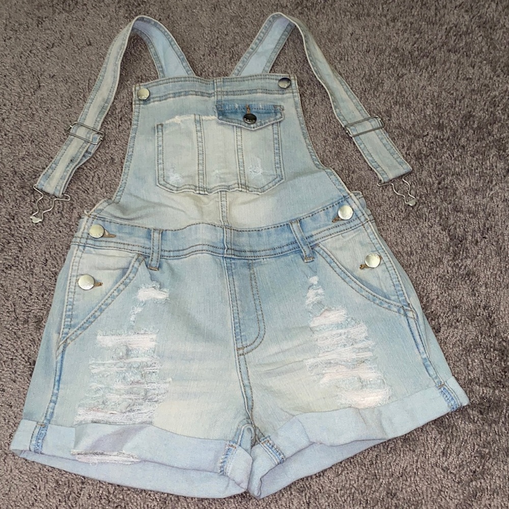 Jean short overalls